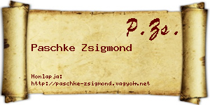 Paschke Zsigmond névjegykártya